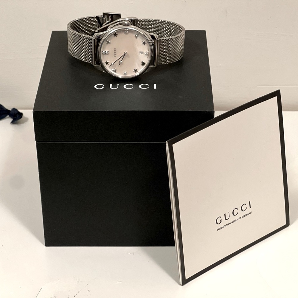 Gucci Timesless Watch-MOP-8 Diamonds-Water resistant (New)